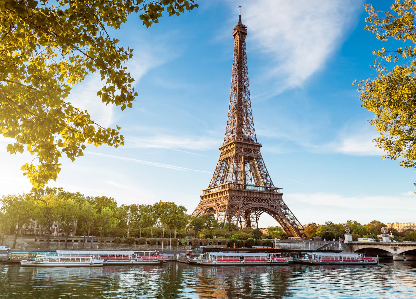 The Eiffel Tower over the Seine, Paris